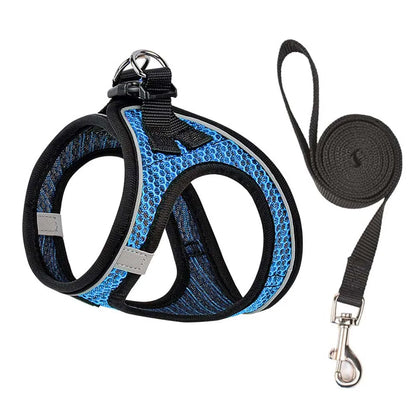 Cat Dog Harness with Lead Leash Adjustable Vest Polyester Mesh Breathable Harnesses Reflective Sti for Small Dog Cat Accessories