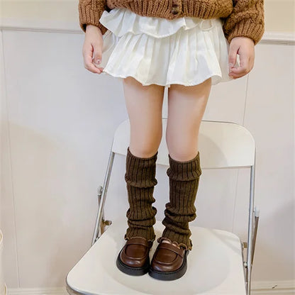 Fashion Children's Leg Warmers Knitted Soft Leg Warm Long Socks Kids Girls Elegant Warm Socks Accessories  Winter Autumn 3-12Yrs