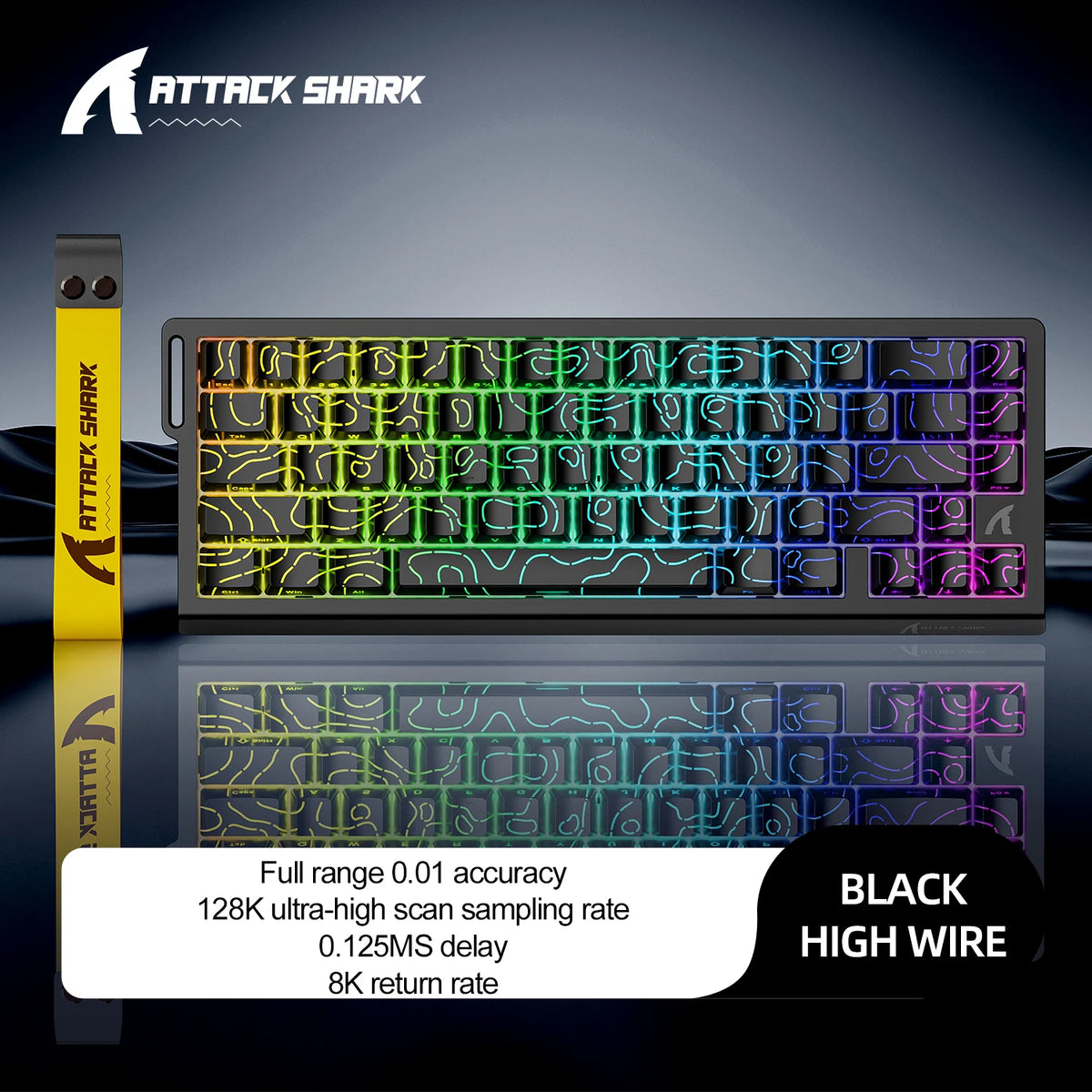 X68HE X68PRO ATTACK SHARK Magnetic Mechanical Keyboard 0.125ms Ultra Low Latency PO Cotton Silicone Fill RGB Backlit 8K Wired