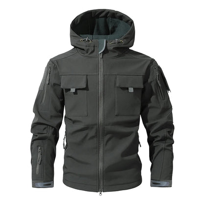 Men Lurker Shark Skin Soft Shell Tactical Jacket Waterproof Fleece Hooded Coat Hunt Clothes Autumn Solid Outdoor New Jacket Men