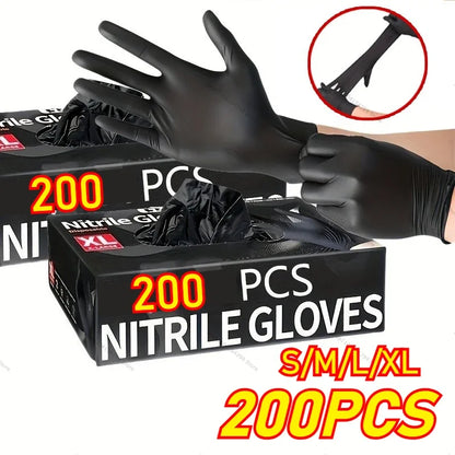 Black Disposable Nitrile Gloves Latex & Powder Free for Tattooing Manicures Salon Cleaning Disposable Food Working Latex Glove
