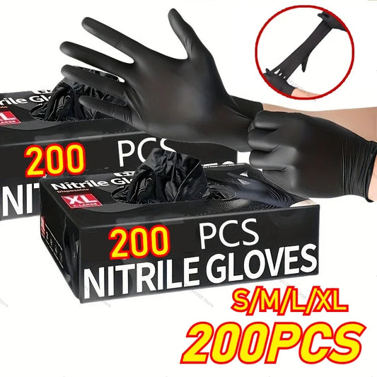 Black Disposable Nitrile Gloves Latex & Powder Free for Tattooing Manicures Salon Cleaning Disposable Food Working Latex Glove