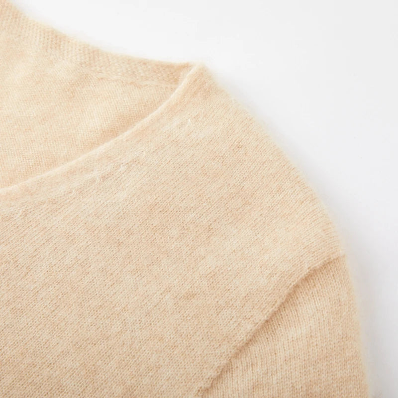 100% Pure Cashmere Women's Sweater V-Neck Long Sleeve Fall Winter Warm Soft Knit Pullover New Knitted Tops Women's Clothing