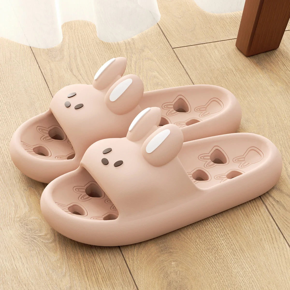Cartoon Women Bathroom Slippers Cute Non-Slip Leaky Sandals Fashion Thick Bottom Slides Home Men Quick Drying Flip Flops