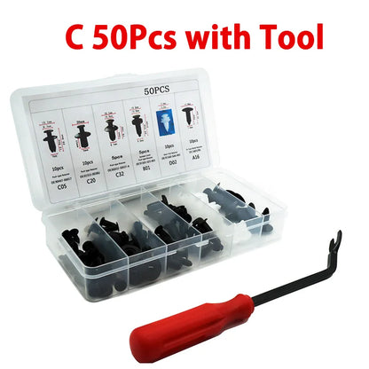Auto Fastener Clip Mixed Car Body Push Retainer Pin Rivet Bumper Door Trim Panel Fastener Kit Car Clip 100/50 Box /Bag packaging