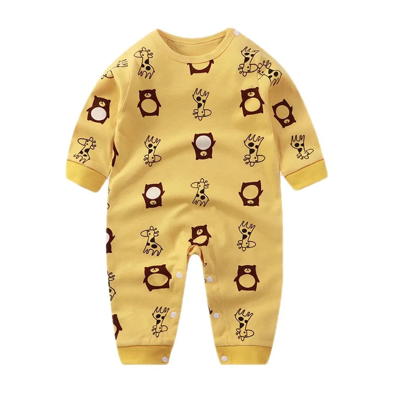 Baby Boys Girls Long Sleeve Romper Cotton Spring Autumn Crawling Jumpsuit Sleepwear All Seasons Onesie