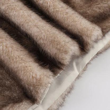 ANJAMANOR Faux Fur Furry Skirts for Woman Sexy Club Wear Low Rise Mini Skirts Women Fall Winter Clothes