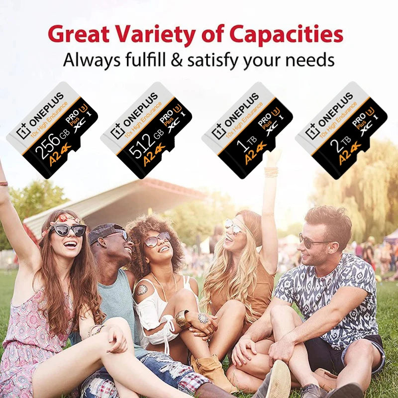 OnePlus 256GB 512GB SD Memory Card Class10 High Speed Flash Card 1TB 2TB Large Capacity Mini SD/TF Card For Phone Camera PC Game