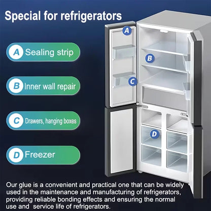 Refrigerator Repair Glue 25ML Cold Resistant Waterproof Adhesive for Fridge Drawer Door Seal Quick Drying for Plastic Glass