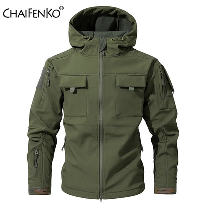 Men Lurker Shark Skin Soft Shell Tactical Jacket Waterproof Fleece Hooded Coat Hunt Clothes Autumn Solid Outdoor New Jacket Men