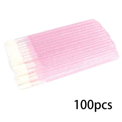 100 Pcs Disposable Lip Lint Free Applicators Lipstick Testers Wands Applicators for Makeup Lip Brushes Makeup Beauty Tool