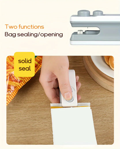 Handheld Bag Sealer Mini Heat Vacuum Food Sealer with Cutter and Magnet 2 in 1 Bag Sealer for Plastic Bags Snacks Food Storage