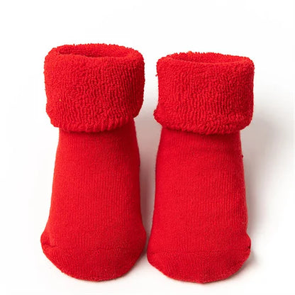 Baby Boys Girls Christmas Red Socks Spring Autumn Winter Anti Slip Cotton Soft Cartoon Floor Sock with Santa Claus Snowman Decor