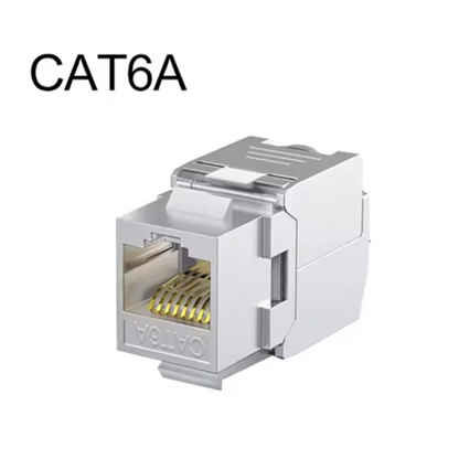 Cat6a Cat7 Keystone Jack Cat7 RJ45 STP Tool-Less Type Zinc Alloy Module Jacks Adapter Coupler for 22 to 26 AWG
