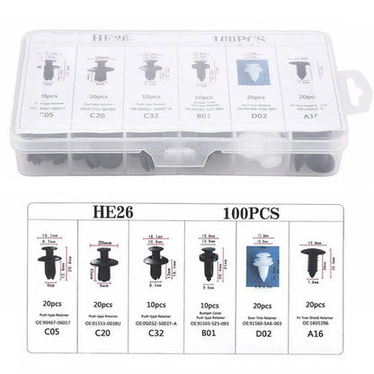 Auto Fastener Clip Mixed Car Body Push Retainer Pin Rivet Bumper Door Trim Panel Fastener Kit Car Clip 100/50 Box /Bag packaging