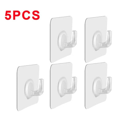 5/10/20/30Pcs Self-adhesive Hook Transparent Door Wall Hook Child Heavy Load Rack Kitchen Bathroom Towel Key Rack Sticky Hook