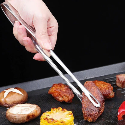 Long Stainless Steel Kitchen Tongs Non-Slip Heat Resistant BBQ Grill Tongs for Steak Seafood Buffet Salad Cooking Tools