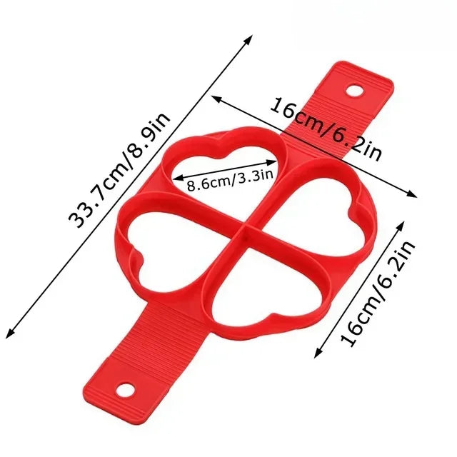 Pancake Maker Multiple Shapes 4 Holes Nonstick Silicone Baking Mold Ring Fried Egg Mold for Family Cooking DIY Daily Surprises