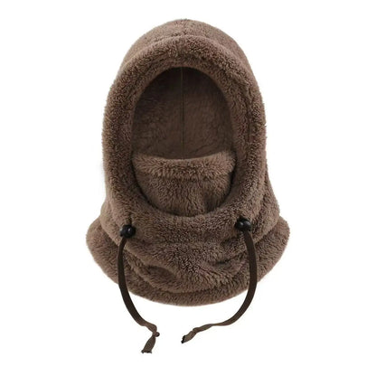 Integrated cold-proof hat and scarf, winter cold-proof ear-protecting and windproof face mask for boys and girls aged 3 to 10