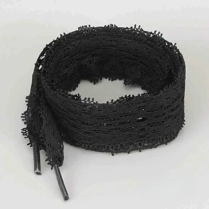 1/4Pairs Fancy Lace 3CM Wide Flat Shoelaces Sneakers Women Casual Shoes Black White Fashion Shoe Strings Replacement Accessories