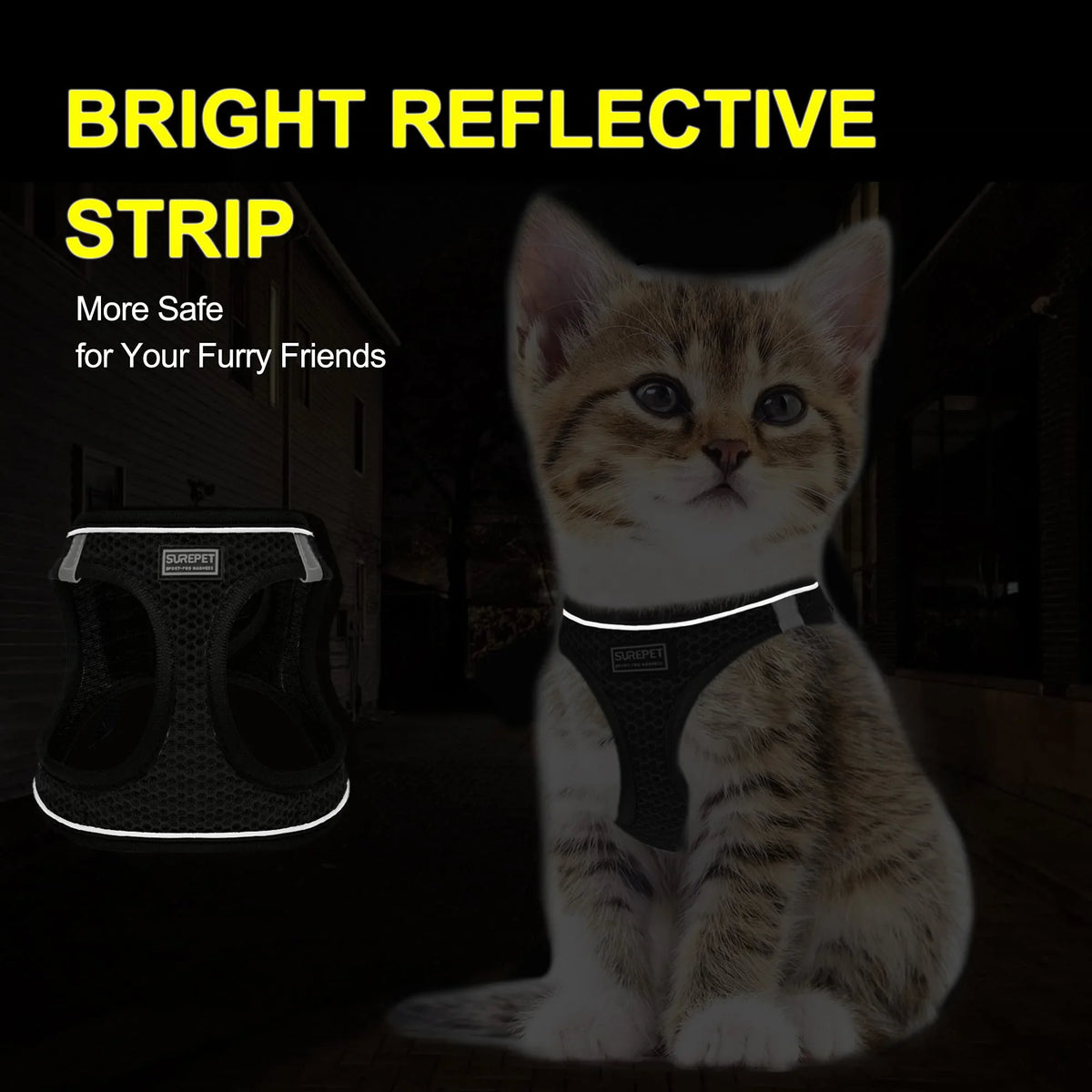 Cat Dog Harness with Lead Leash Adjustable Vest Polyester Mesh Breathable Harnesses Reflective Sti for Small Dog Cat Accessories