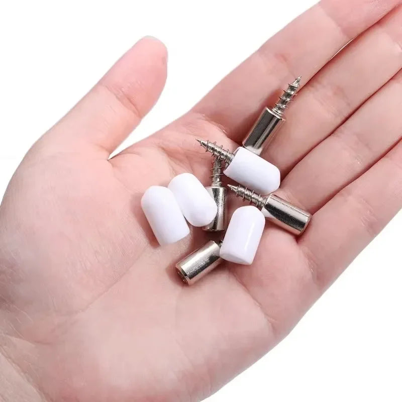 20pcs Self-tapping Screws Cabinet Bracket Laminate Support Glass Studs Pegs Nonslip Partition Nail For Wooden Cabinets Wardrobes