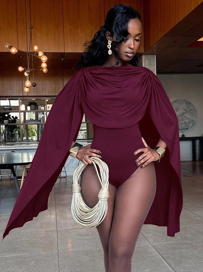 Hugcitar Women Fashion Solid Long Ribbon Ruched Sexy Bodycon Skinny Bodysuit Fall Spring Casual New Romper Party Club Overalls