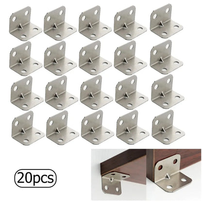 20PCS L-Shaped Corner Code 90 Degree Laminated Furniture Plate Hardware Right Angle Bracket Cabinets Small Connectors