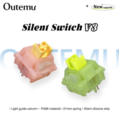 Outemu Silent Peach V3 Switch Lubed Silent Lemon V3 Switches Mechanical Keyboard Linear Tactile 5Pin Hot Swap PA66 Pre Lubed POM