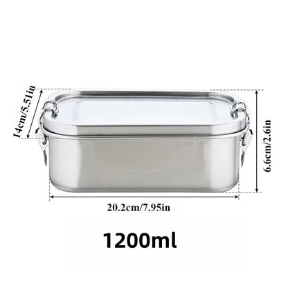 304 Stainless Steel Lunch Box Airtight Leakproof Bento Box 1/2 Layer Meal Prep Food Storage Containers with Locking for Adults