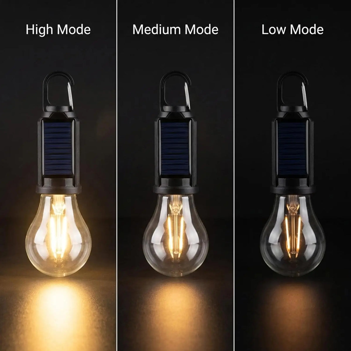 Vintage Solar & USB Rechargeable Camping Lantern LED Retro Tungsten Lamp Multifunctional Atmosphere Tent Light Bulb for Outdoor