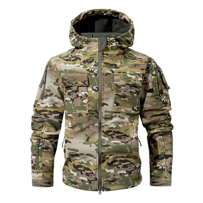 Men Lurker Shark Skin Soft Shell Tactical Jacket Waterproof Fleece Hooded Coat Hunt Clothes Autumn Solid Outdoor New Jacket Men