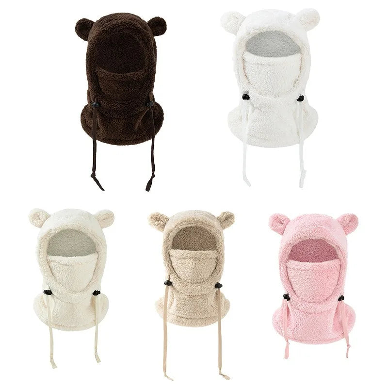 Integrated Cold-proof Hat and Scarf, Winter Cold-proof Ear-protecting and Windproof Face Mask for Boys and Girls Aged 3 To 10