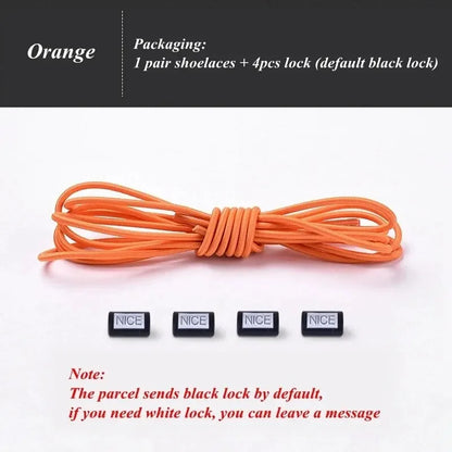 Fashion No Tie Shoelaces Elastic Laces Sneakers Flat Shoe Laces Without Ties Kids Adult Quick Shoelace One Size Fits All Shoes