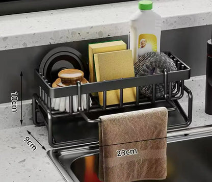 Kitchen Sink Drain Rack Organizer ABS Plastic Self-draining Sink Shelf Soap Sponge Holder Dishcloth Towel Rack Filter Basket