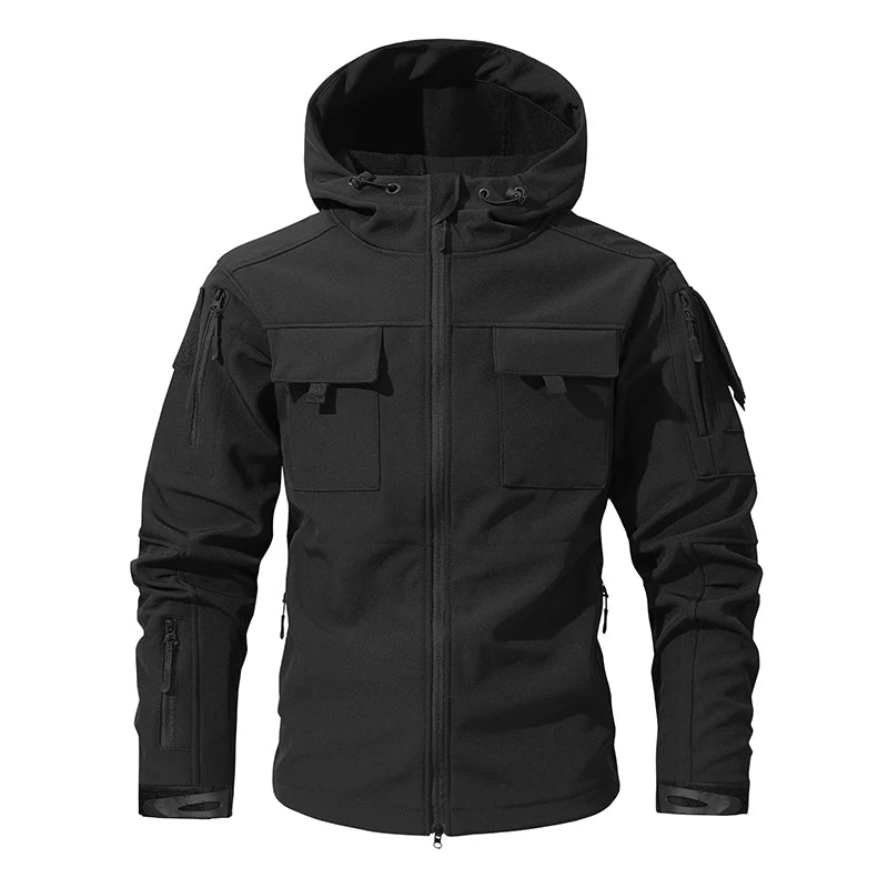 Men Lurker Shark Skin Soft Shell Tactical Jacket Waterproof Fleece Hooded Coat Hunt Clothes Autumn Solid Outdoor New Jacket Men