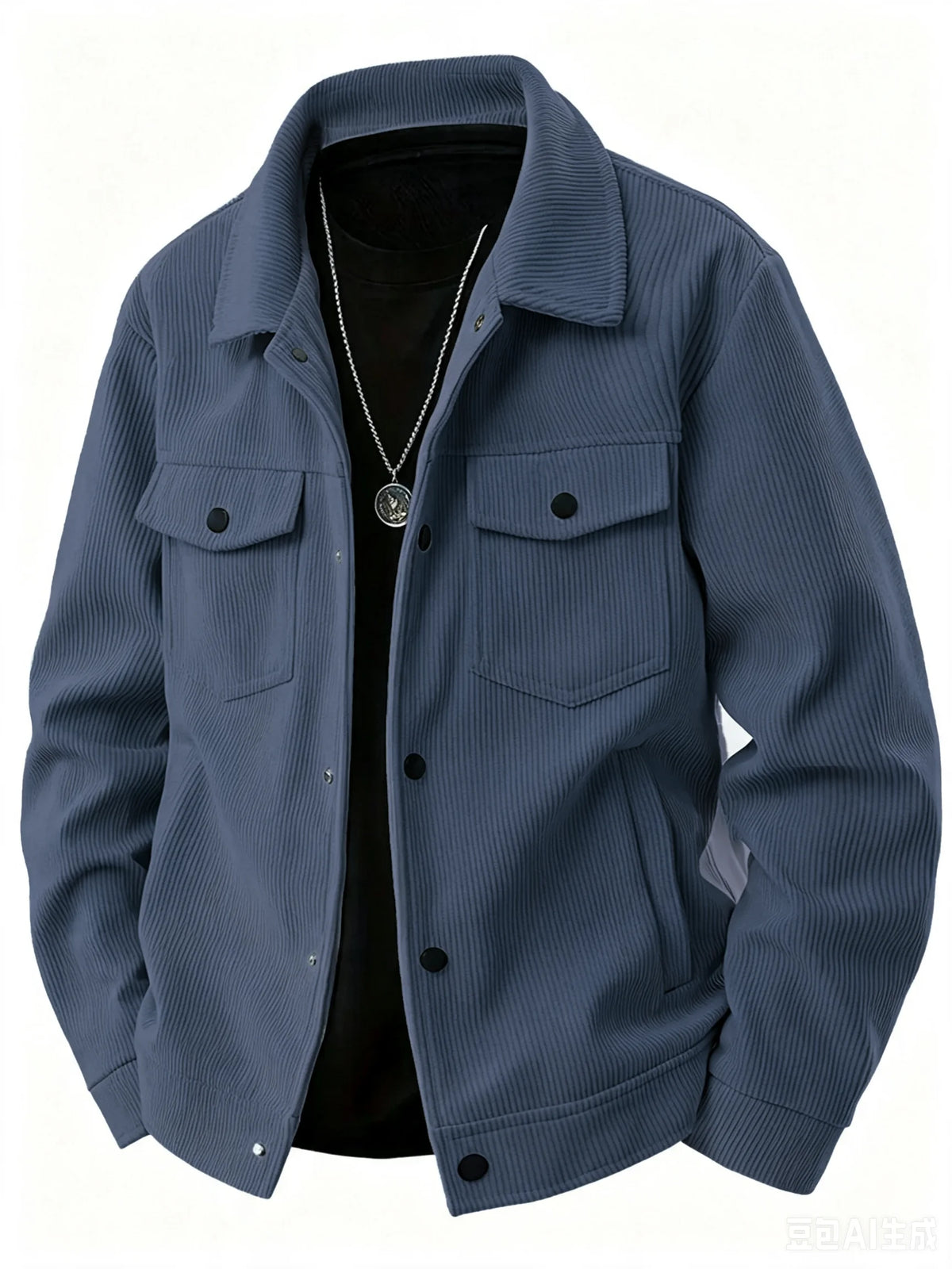 New Autumn Corduroy Jacket for Men with a Lapel, Trendy Japanese Style Loose Coat