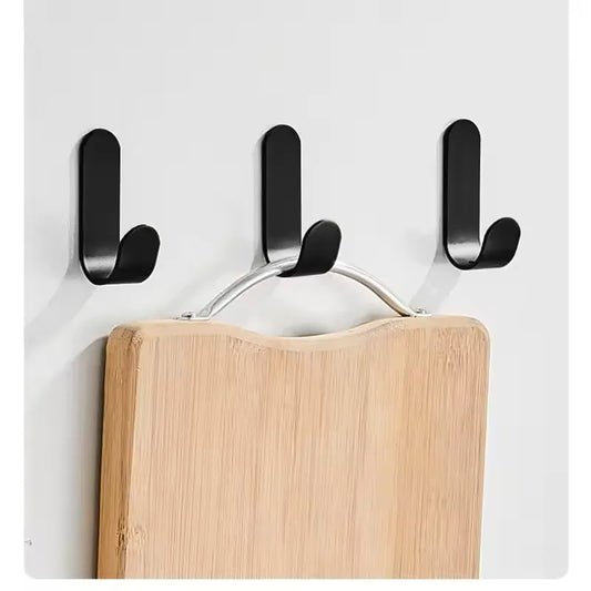 6PCS Strong Self-Adhesive J-Hooks – Waterproof Wall Hangers for Keys, Towels, Umbrellas – Kitchen & Living Room Organizer