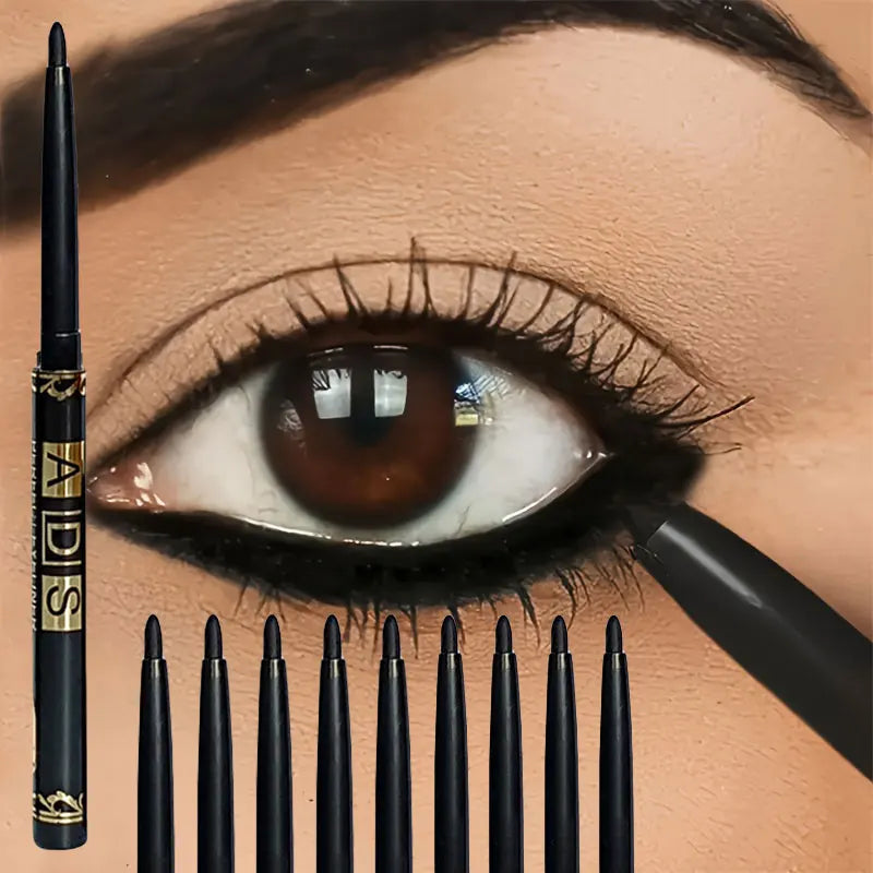 3PCS/9PCS Long-Lasting Waterproof Black Eyeliner Pencil -Smudge-Proof Sweat-Resistant for Bold Eye Makeup, Ideal Gift