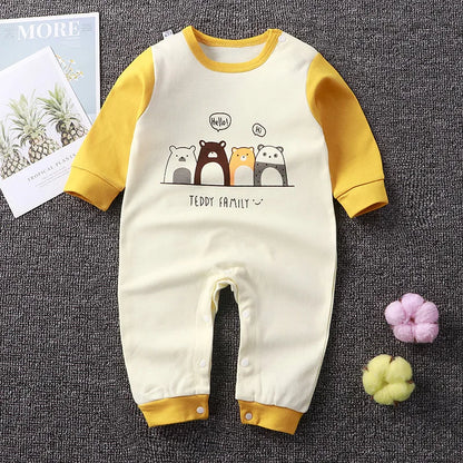 Baby Boys Girls Long Sleeve Romper Cotton Spring Autumn Crawling Jumpsuit Sleepwear All Seasons Onesie