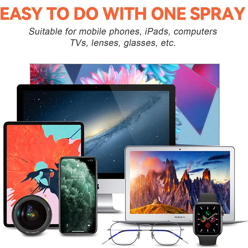 2-in-1 Microfiber Screen Cleaning Kit Empty Spray Bottle & Cleaning Cloth for Phone Tablet Laptop Computer
