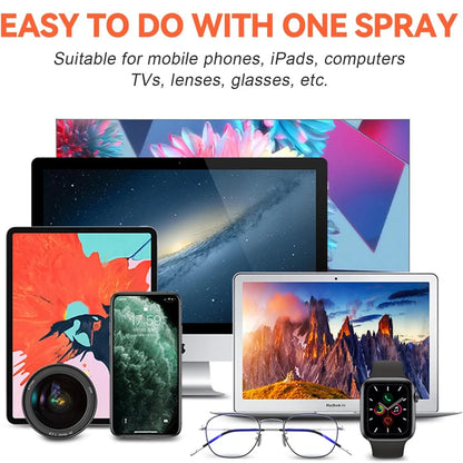2-in-1 Microfiber Screen Cleaning Kit Empty Spray Bottle & Cleaning Cloth for Phone Tablet Laptop Computer