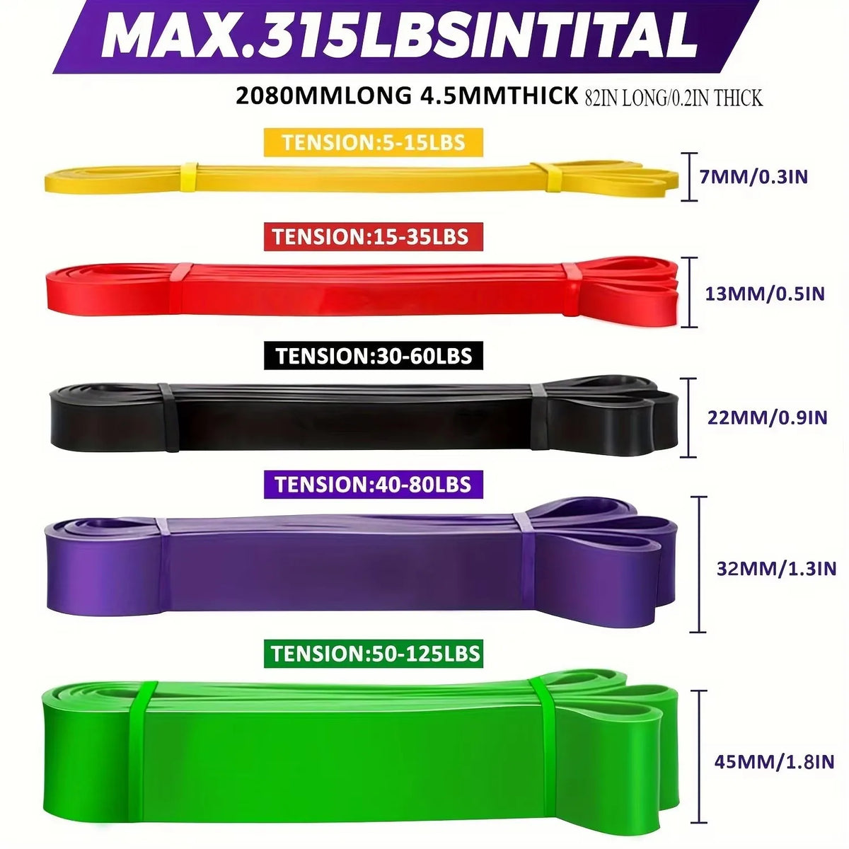 1Pcs Tough Latex Resistance Band Elastic Exercise Strength Pull-Ups Auxiliary Band Fitness Equipment Strengthening Train Tough