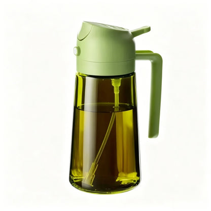 Plastic 2-in-1 Oil Dispenser & Sprayer 500ML Leakproof Olive Oil Sprayer Bottle for Cooking Spray Airfryer BBQ Camping