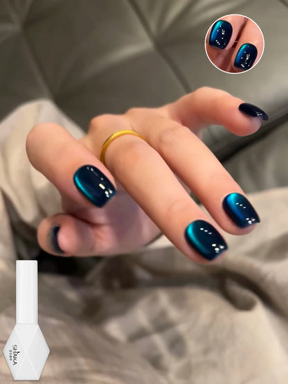 WS Black Glass Cat Magnetic Gel Nail Polish Punk Style Nail Art Manicure Varnis Semi Permanent Gel for Winter Nail Supplies