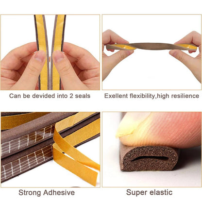 5m/10m Weather Stripping Door Seal Strip Diep Self-adhesive Draft Stopper Tape Window Insulation Noise Rubber Sealing Strip