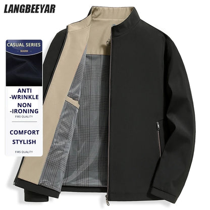 Top Quality New Men's Stand Collar Jacket Lightweight Windbreaker Outdoor Jacket Coats Soft Shell Autumn Casual Outerwear 2026