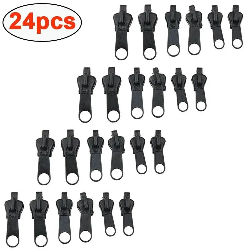 Black 6pcs Instant Zipper Universal Instant Fix Zipper Repair Kit Replacement Zip Slider Teeth Rescue New Design for DIY Sew