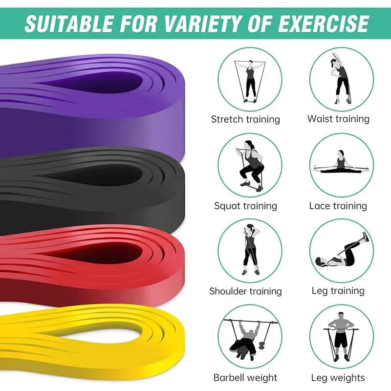 1Pcs Tough Latex Resistance Band Elastic Exercise Strength Pull-Ups Auxiliary Band Fitness Equipment Strengthening Train Tough