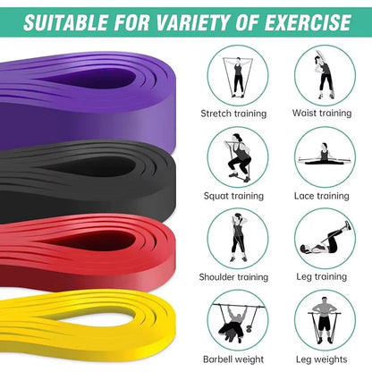 1Pcs Tough Latex Resistance Band Elastic Exercise Strength Pull-Ups Auxiliary Band Fitness Equipment Strengthening Train Tough